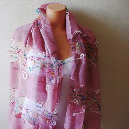 Dusty Rose Colorful Scarf